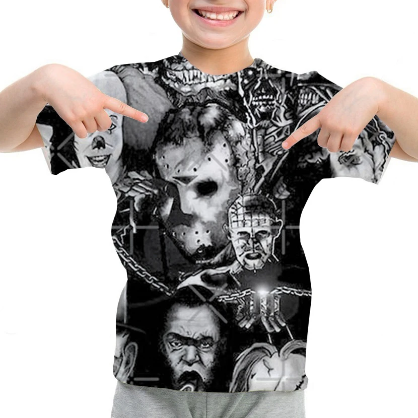 

Футболка детская с 3D-принтом из фильма «ужасы»