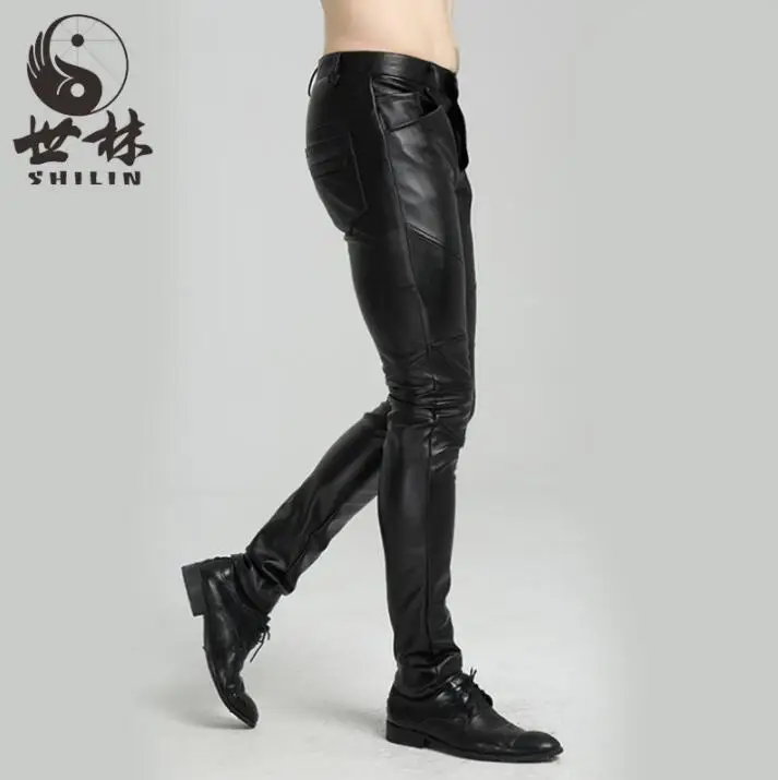 pantalon de piel hombre faux leather pants mens spring autumn fashion motorcycle pu trousers for men personality pantalon homme