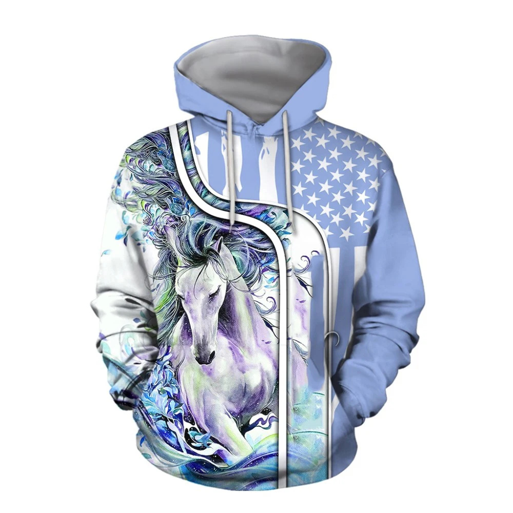 

Толстовка Мужская/женская с 3D-принтом, свитшот с капюшоном с рисунком лошади, брендовый дизайн, пуловер в стиле Харадзюку, Осень-зима