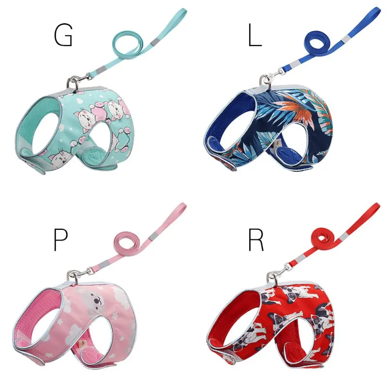 

Cat Reflective Anti Loose Chest Strap Pet Traction Rope Small Medium-sized Traction Four Seasons Printed Traction Rope