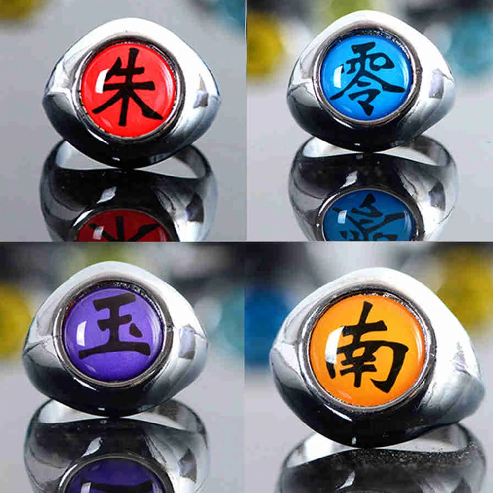 10 шт. кольца Bandai Наруто Ожерелье Аниме Фигурка Акацуки металлические украшения