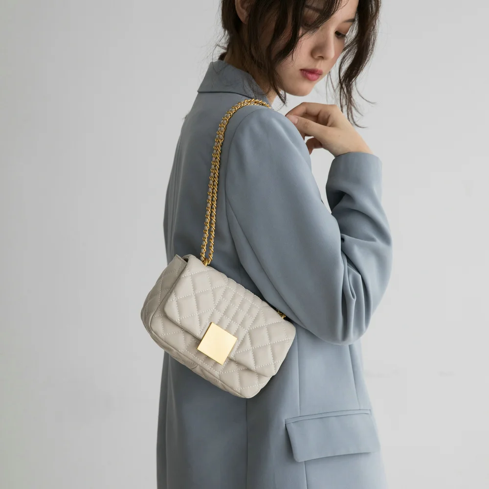 Сумки VENOF из натуральной кожи для женщин клетчатая мини сумка через плечо женская