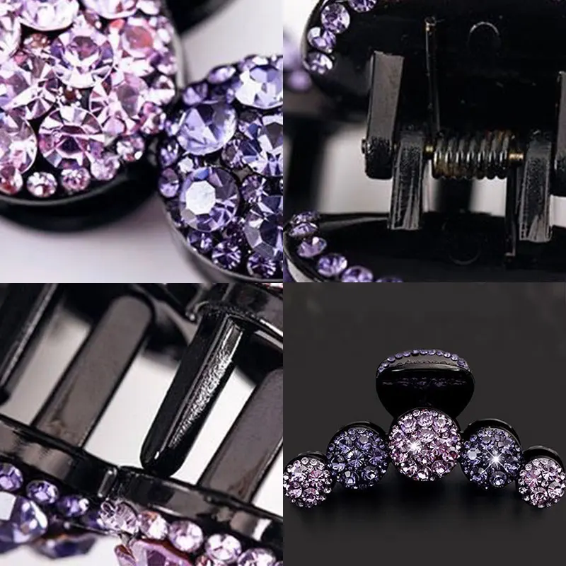 

Women Big Rhinestone Hair Claws Fashion Diamond-Studded Large Grab Clip Geometric Crab Hairpins Retro Barrettes Hair Accessories