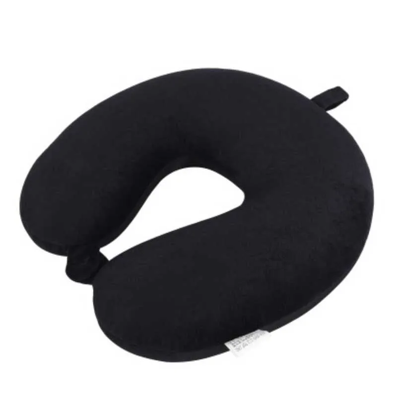 black foam B U-образная дорожная подушка для самолета с эффектом памяти, подушка для шеи, аксессуары для путешествий, удобные подушки для сна, домашний текстиль - Цвет: black foam B