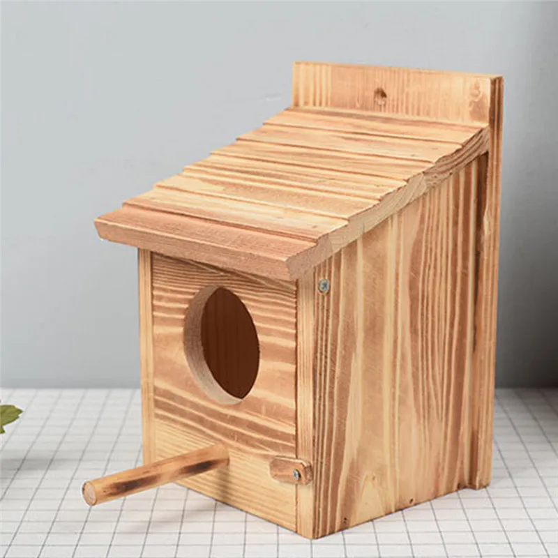 

Outdoor Pine Bird Nest Bird House Creative Wall Hanging Wooden Outdoor Bird Nest Pet Supplies