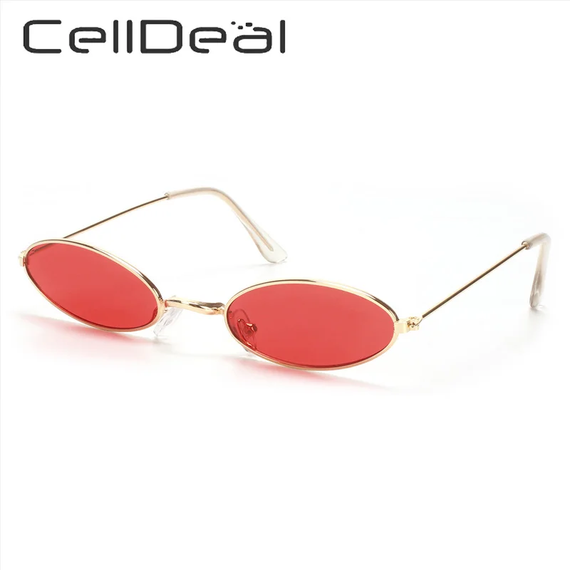 Овальная маленькая оправа женские солнцезащитные очки ретро винтажная