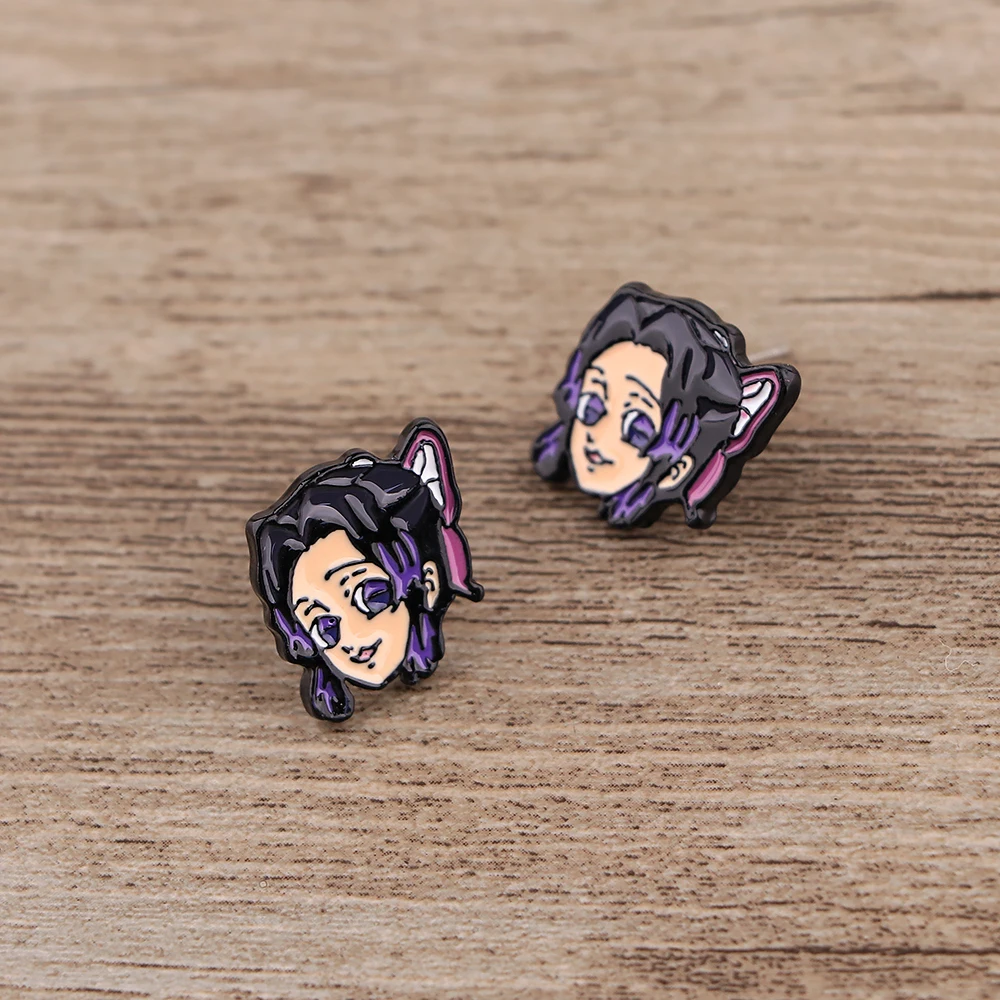 

PF898 Demon Slayer Cute Comics Anime Stainless Steel Pierce Ear Stud Earrings For Womans Unusual Earings Fashion Jewelry 2021