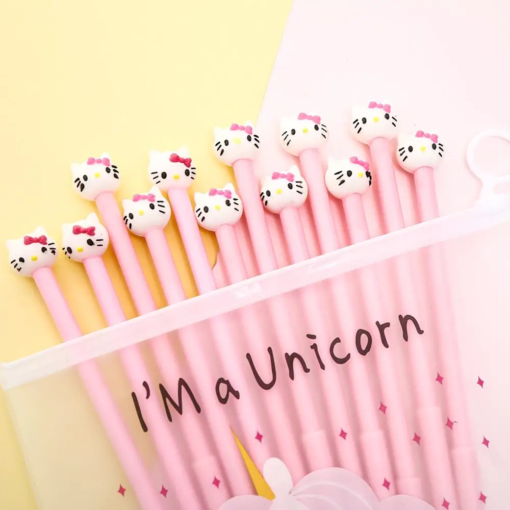 12 шт./упак. в Корейском стиле каваи рисунок с котом гелевая ручка синие чернила