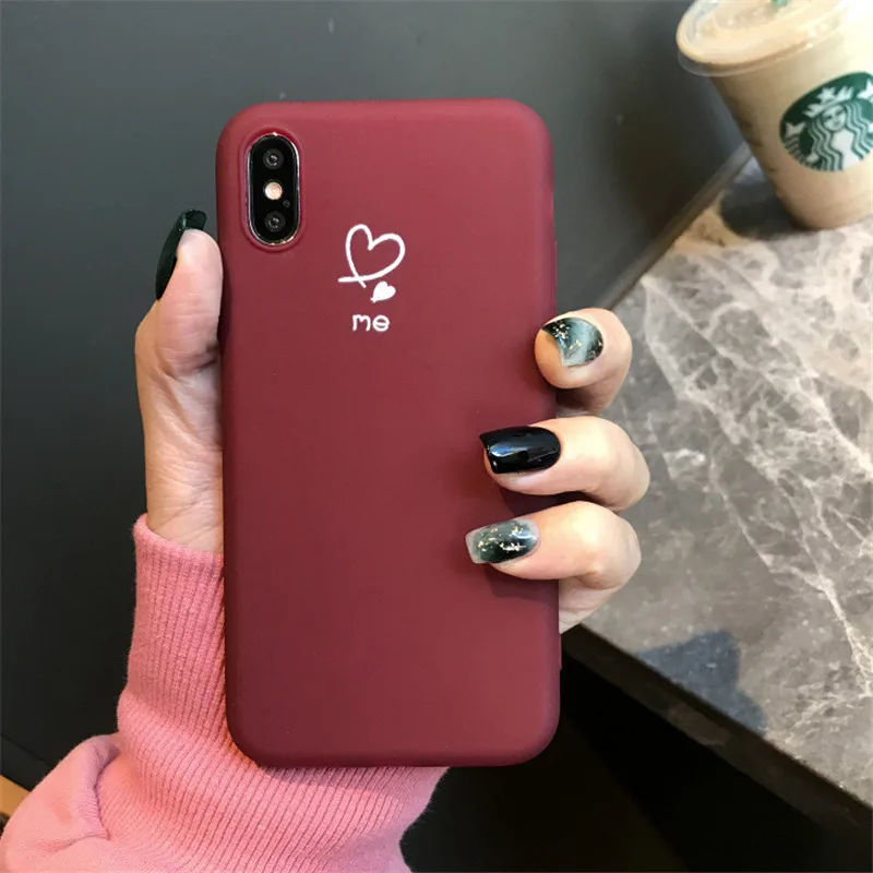 DECOCASE короткое вино-красный темно-синий силиконовый влюбленный Телефон чехол для