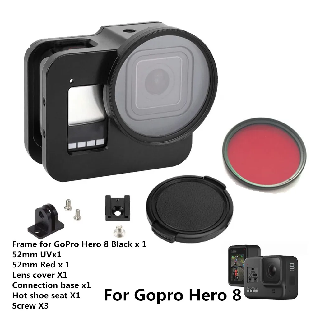Anordsem для GoPro Hero 8 черный корпус из алюминиевого сплава CNC чехол Защитная клетка с