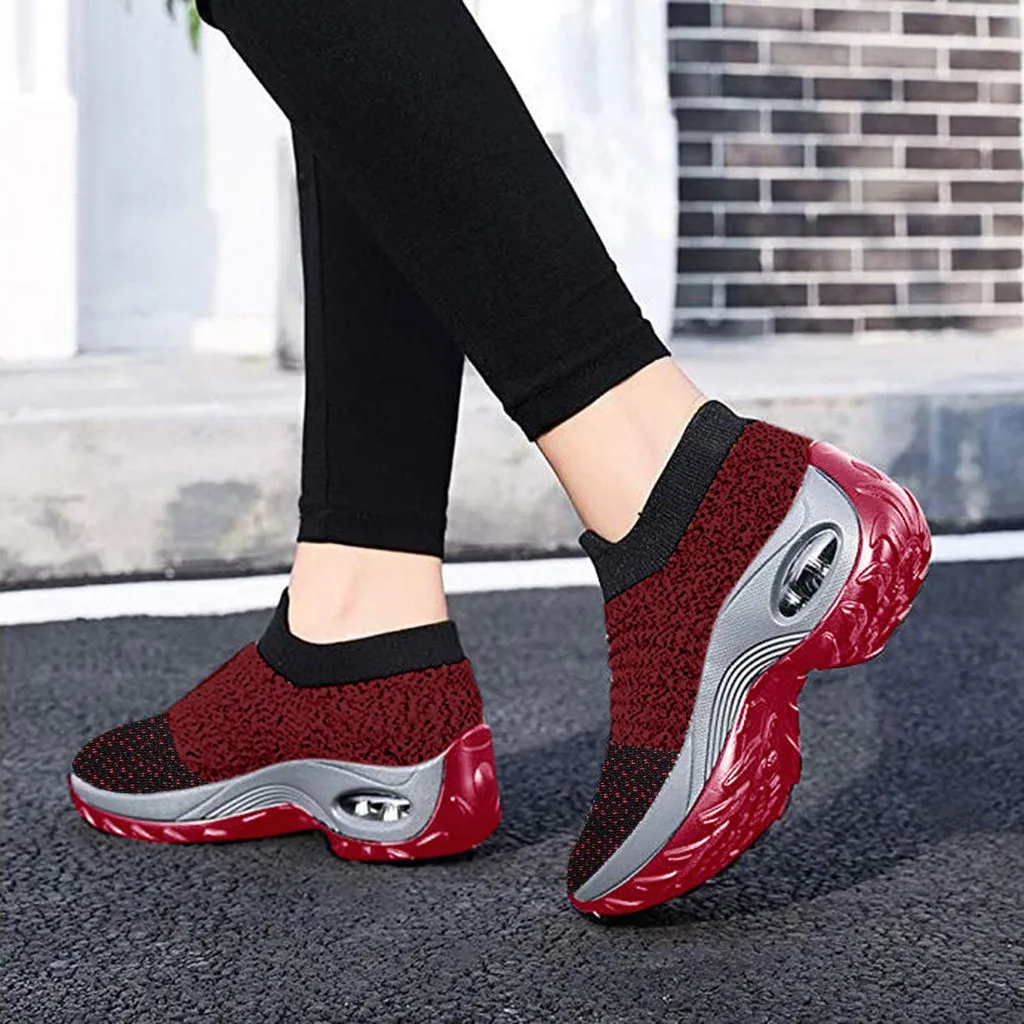 Женские кроссовки на платформе весенняя женская обувь танкетке для бега