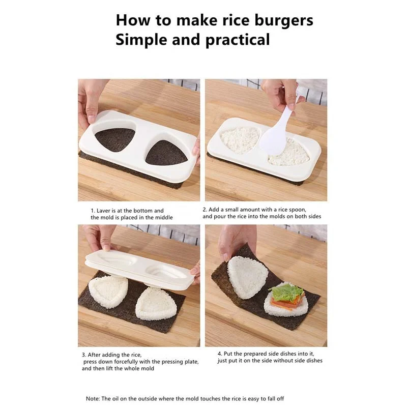 

Creative Sandwich Rice Ball Mold Triangle Square Round Sushi Mould Bento Box Mould Burger Sushi Mould Kitchen Lunch Accessories