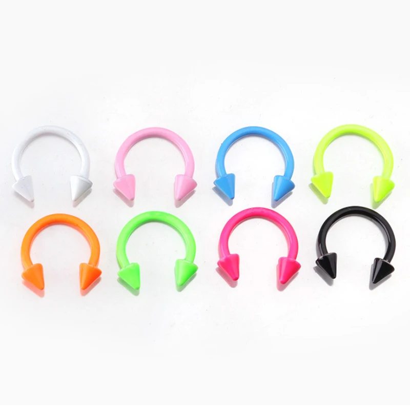 8 шт. носовых кольца из нержавеющей стали с шипом, септумом, бровью, трагусом, хеликсом, пирсингом губ и тела.