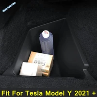 lapetus rear trunk storage box container organizer case black for tesla model y 2021 2022 plastic accessories interior refit kit