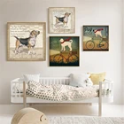Домашний декор, настенный постер с изображением собаки, мопса, велосипеда, цитаты, настенные картины для гостиной, Абстрактная Картина на холсте, Куадрос