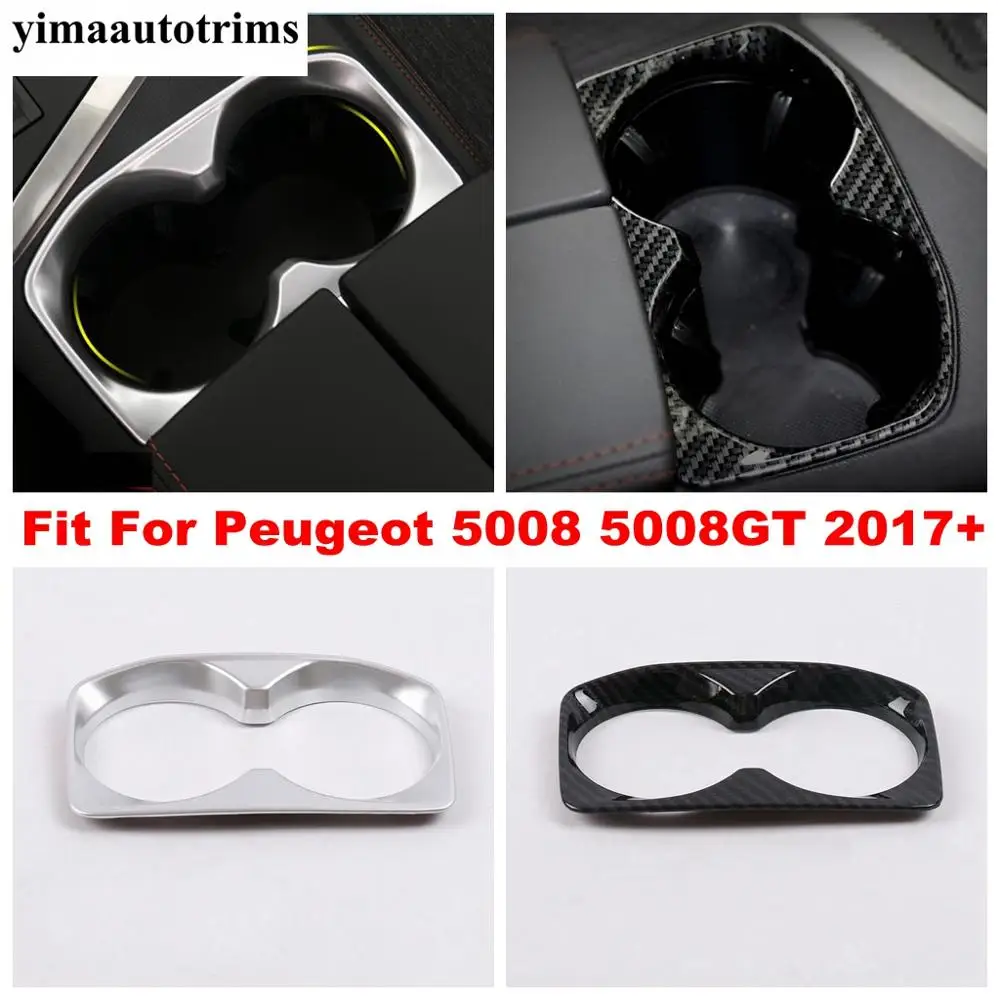 

Matte / Carbon Fiber ABS Accessories For Peugeot 5008 5008GT 2017 - 2022 Gearbox Shift Stall Water Cup Holder Panel Cover Trim