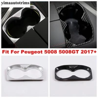 matte carbon fiber abs accessories for peugeot 5008 5008gt 2017 2022 gearbox shift stall water cup holder panel cover trim