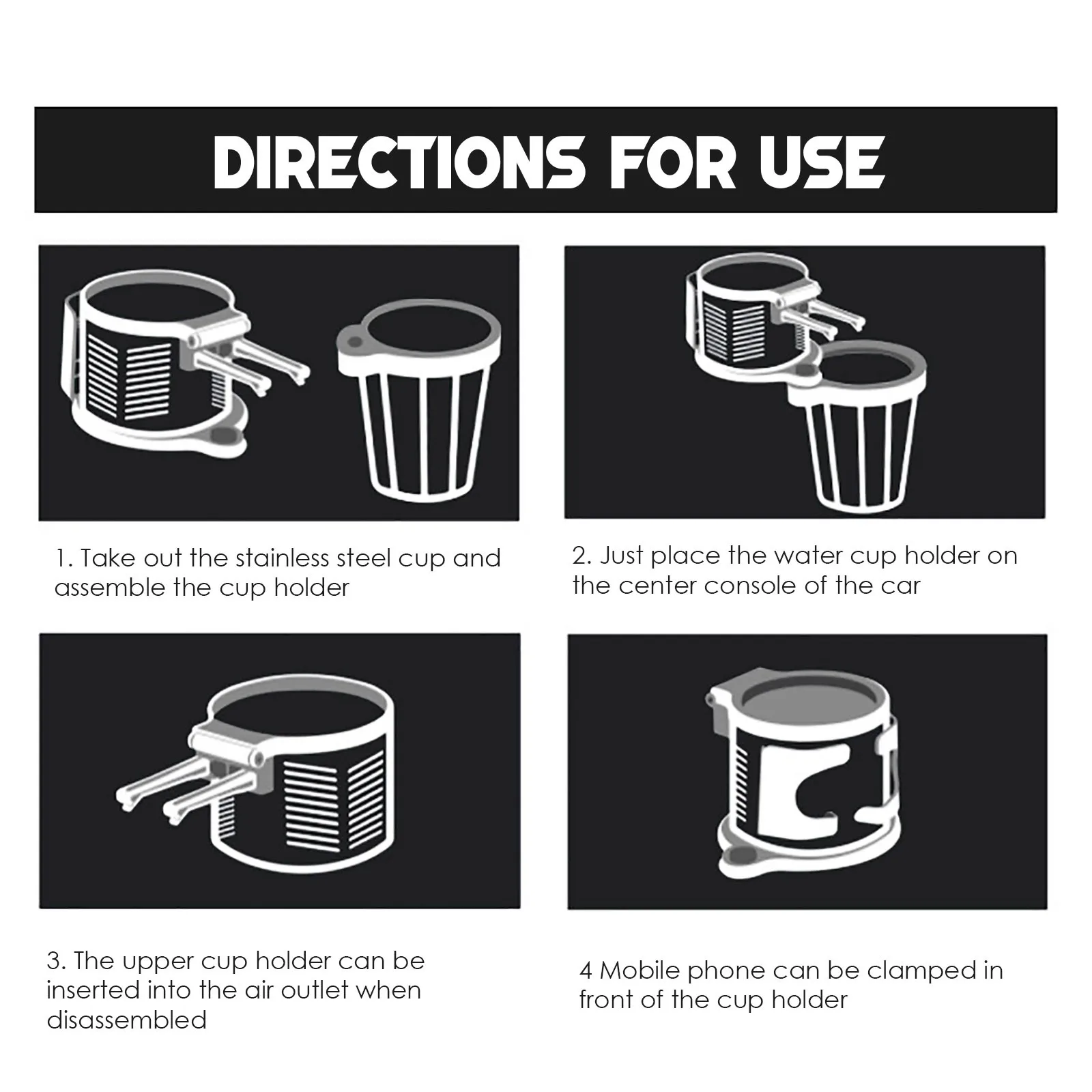 

Multifunctional 3-in-1 Car Cup Holder With Phone Holder Bottle Storage Organizer Water Cup Holder Universal Car Truck Bottle