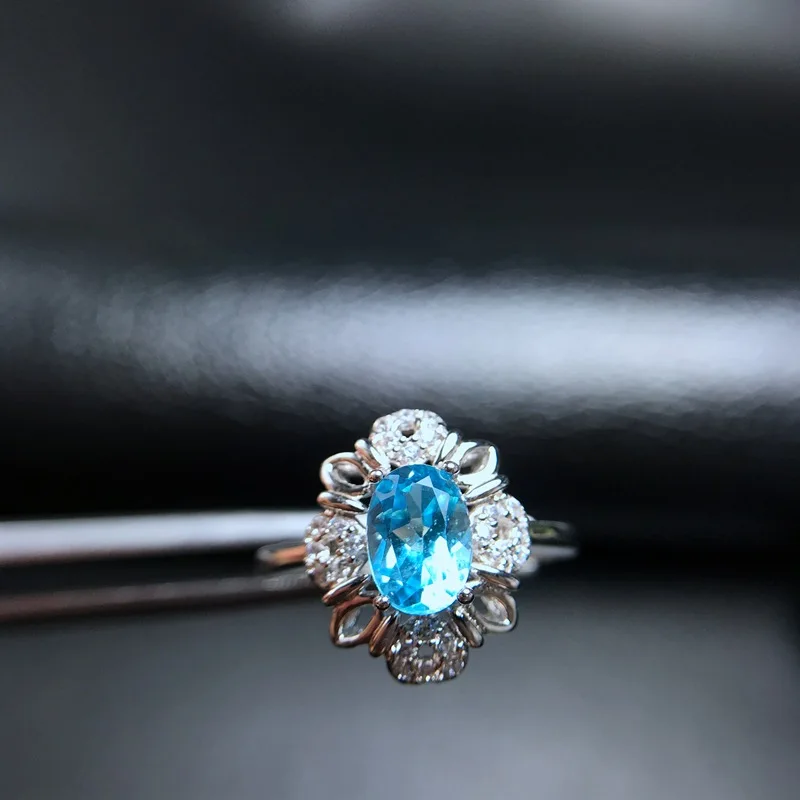 

925 Sterling Silver Rings For Women London Blue Topaz Gemstone Wedding Engagement Promise Bridal Ring Christmas