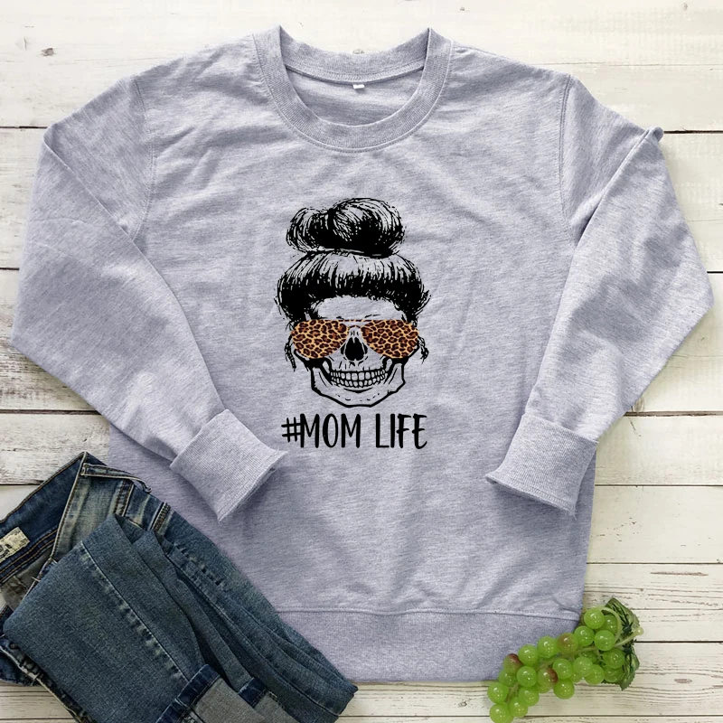 С леопардовым принтом Мама Жизнь Толстовка Модные женские туфли с длинным