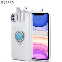 wireless bluetooth earphone holder phone case for iphone 11 pro max xr x xs max 7 8 plus tws bluetooth 5 0 headset charging box
