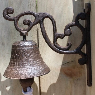 

Iron Doorbell Garden Cast Iron Front Door Bell Rustic Welcome Door Decorative Wall Vintage Design Entrance Porch Outdoor Sign
