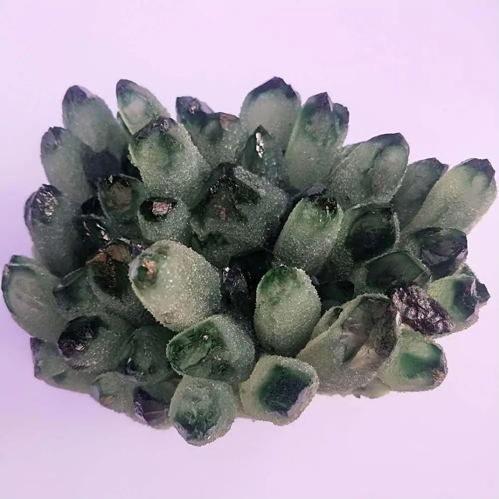 

600gRare Natural Green Ghost Cluster Crystal Stone Clear Crystal Natural Specter Reiki Quartz Chakra Stones Specimen Healing A6