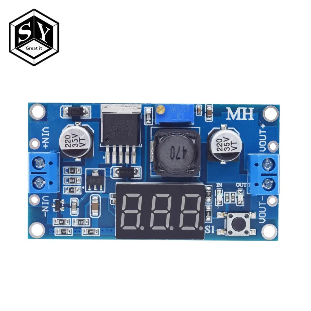 LM2596 LED 1 шт. Great IT LM2596 LM2596S силовой модуль+ светодиодный вольтметр DC-DC Регулируемый понижающий модуль питания с цифровым дисплеем - Цвет: LM2596 LED