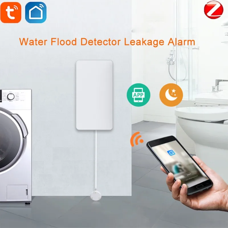 

Tuya Zigbee Water Leakage Home Security Alarm Independent Water Leak Sensor Detector Flood Alert Tuya/SmartLife App Notification