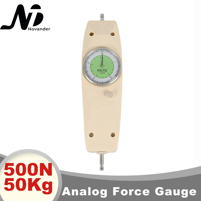 Analog Force Gauge Push and Pull Testing Meter 500N 50Kg Dynamometer Dial Force Tester