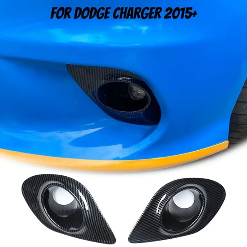 Carbon Fiber ABS for Dodge Charger 2015-2021 Front Fog Light Lamp Cover Trim Guard Protector Frame Car Accessories 2 Pcs | Автомобили и