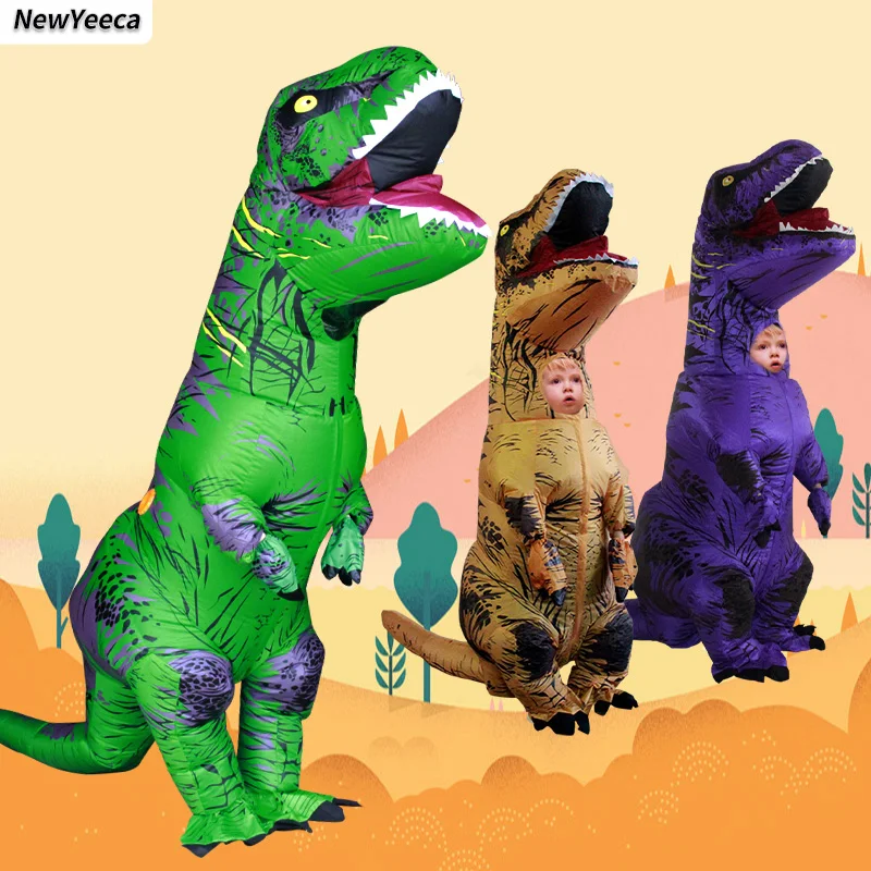 Костюм-талисман для детей и взрослых надувной динозавр тирекс Пурим Хэллоуина