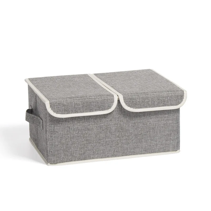 

Box Double lid Folding Multi-purpose Clothes Toy Book Debris Organizer Home Wardrobe underwear Storage W5H55W44