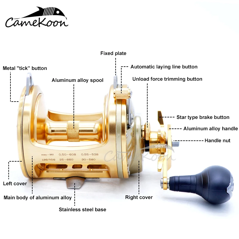 CAMEKOON Звезда перетащите троллинговая катушка 4 упорные шарикоподшипники 10 кг Макс