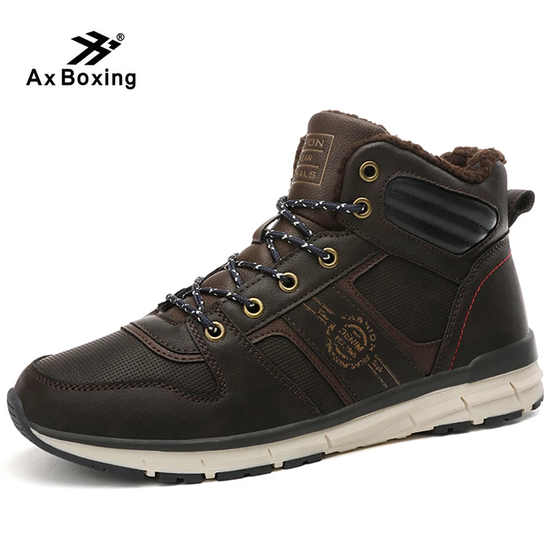 AX BOXING/2019 зимние теплые меховые ботинки мужские Рабочая обувь Мужская модная