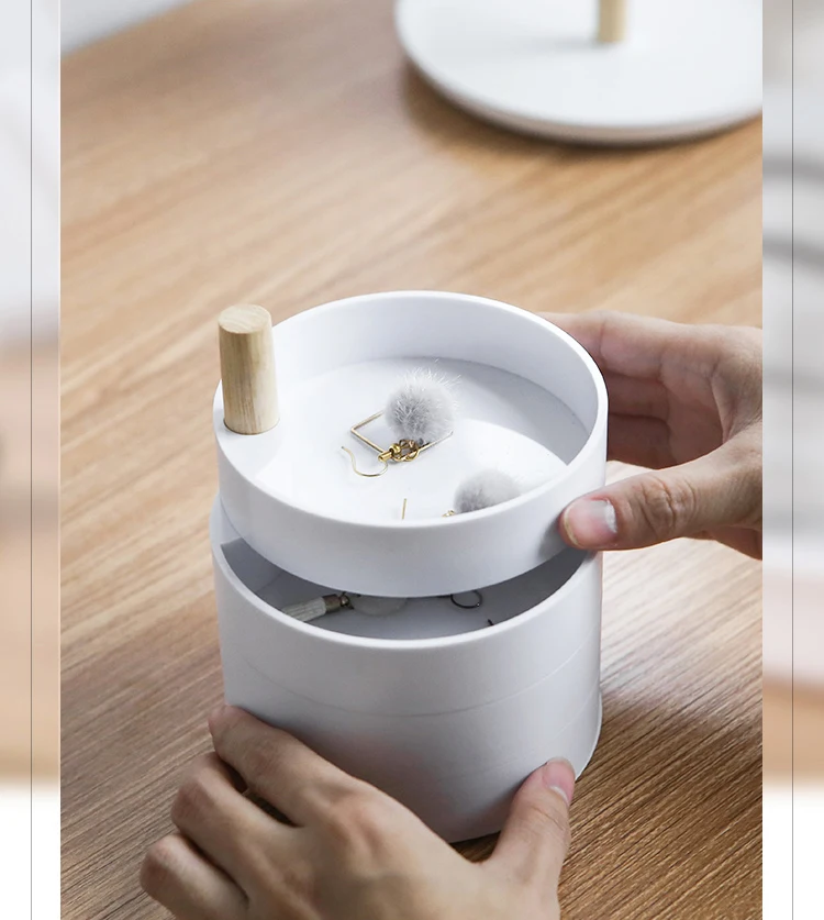 Вращающиеся коробки для хранения ювелирных изделий в скандинавском стиле чистый