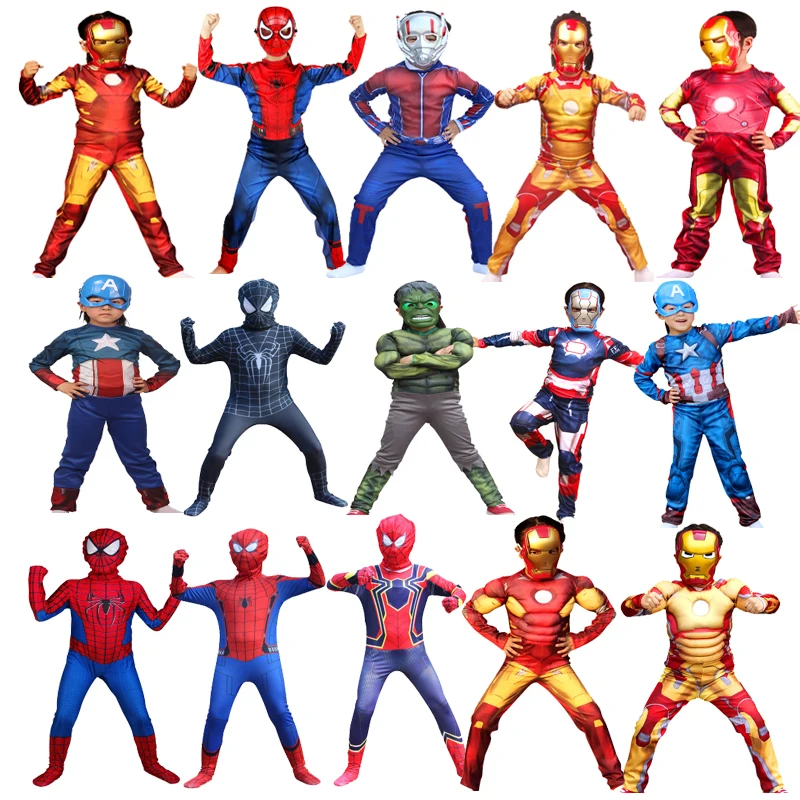 Мстители Лига Железный человек Халк косплей дети мультфильм парвечерние паук
