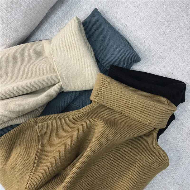 Turtleneck Sweater Women 2019 Autumn Winter Long Sleeve Pullovers Female Solid Korean Style Basic Tops Knitwear Girl Stretch Top | Женская