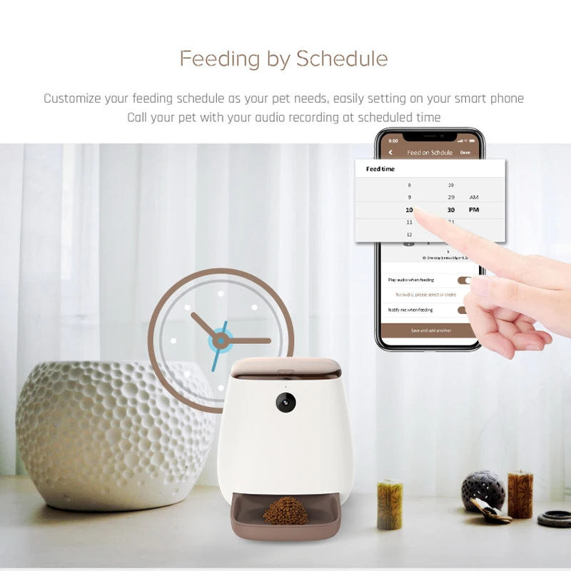 Alimentador autom&aacute;tico inteligente para mascotas, con Control por aplicaci&oacute;n y c&aacute;mara gran angular de visi&oacute;n nocturna HD, para perros y gatos-5