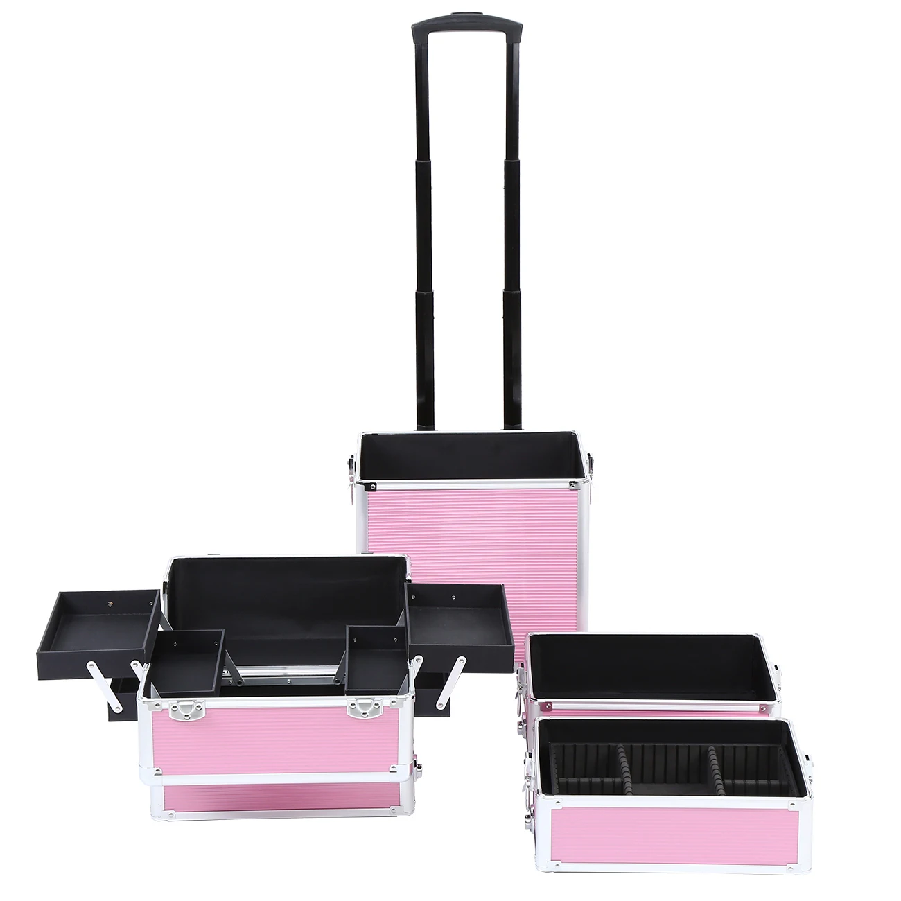 

5 Colors Select Makeup Beauty Art Box Cosmetics Cosmetic Hairdressing Nail 4 In 1 Case Box Trolley