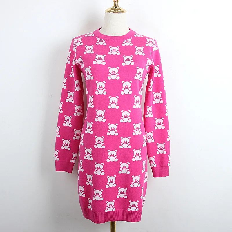 Платье с героями мультфильмов свободная вязаная сумка большого размера длинными