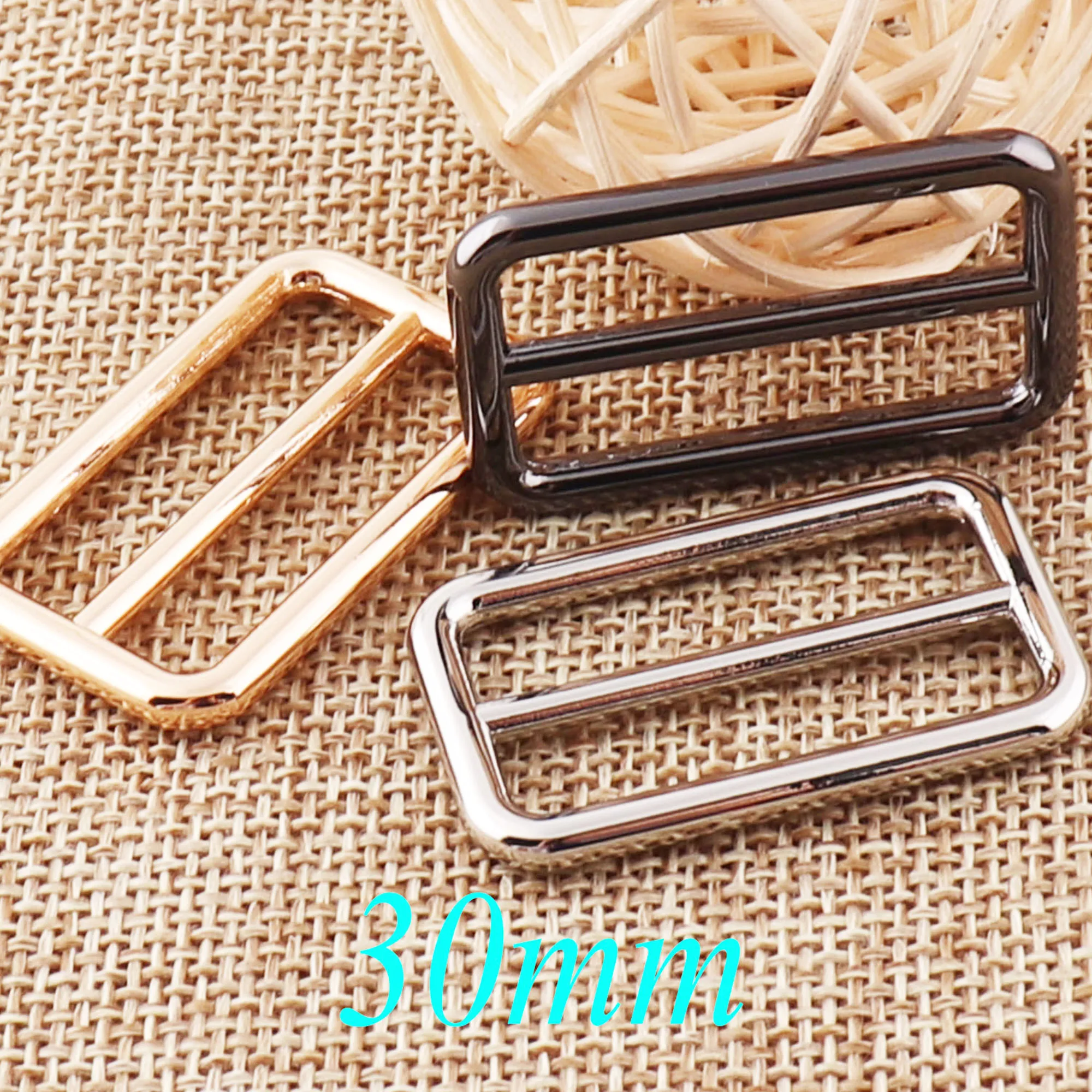 

10 PCS Silver/Gunmetal/Pale Gold Slide Buckles 30mm Metal Purse Belt Strap Adjuster Bag Luggage Straps Adjuster Buckle hardware