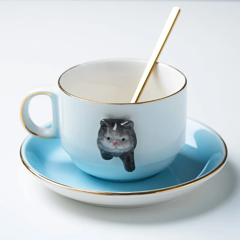 Новая 3D мультяшная Ручная роспись Современная простая керамическая кофейная