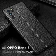 For OPPO Reno 6 Case For Reno 6 Capas Armor Fashion Phone Bumper Coque Shockproof Soft TPU Leather For Fundas Reno 6 Reno6 Cover