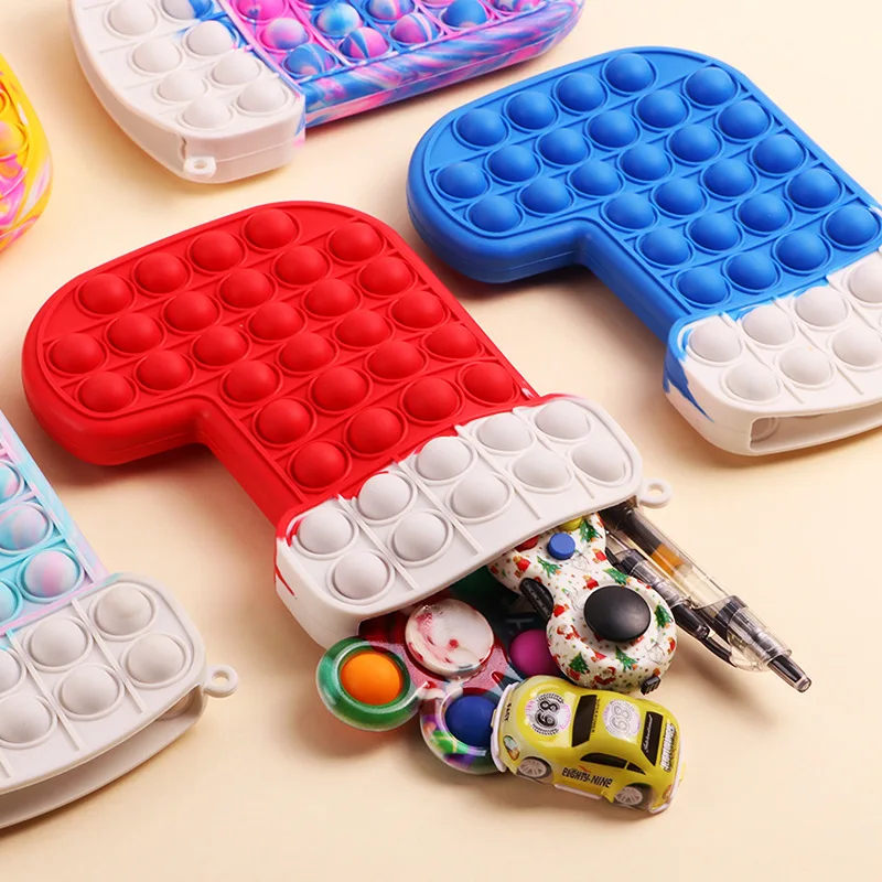 

New Pop Fidget Toys Christmas Stocking Tree Hat Antistress Popit Silicone Push Bubble Squish Toys For Adult Kids Christmas Gifts