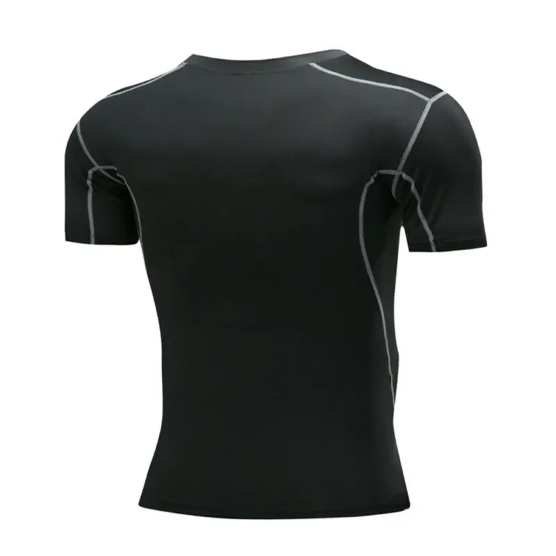 

Mens Sport Short Sleeve T-shirt Compression Base Layer Tops Gym Workout Running