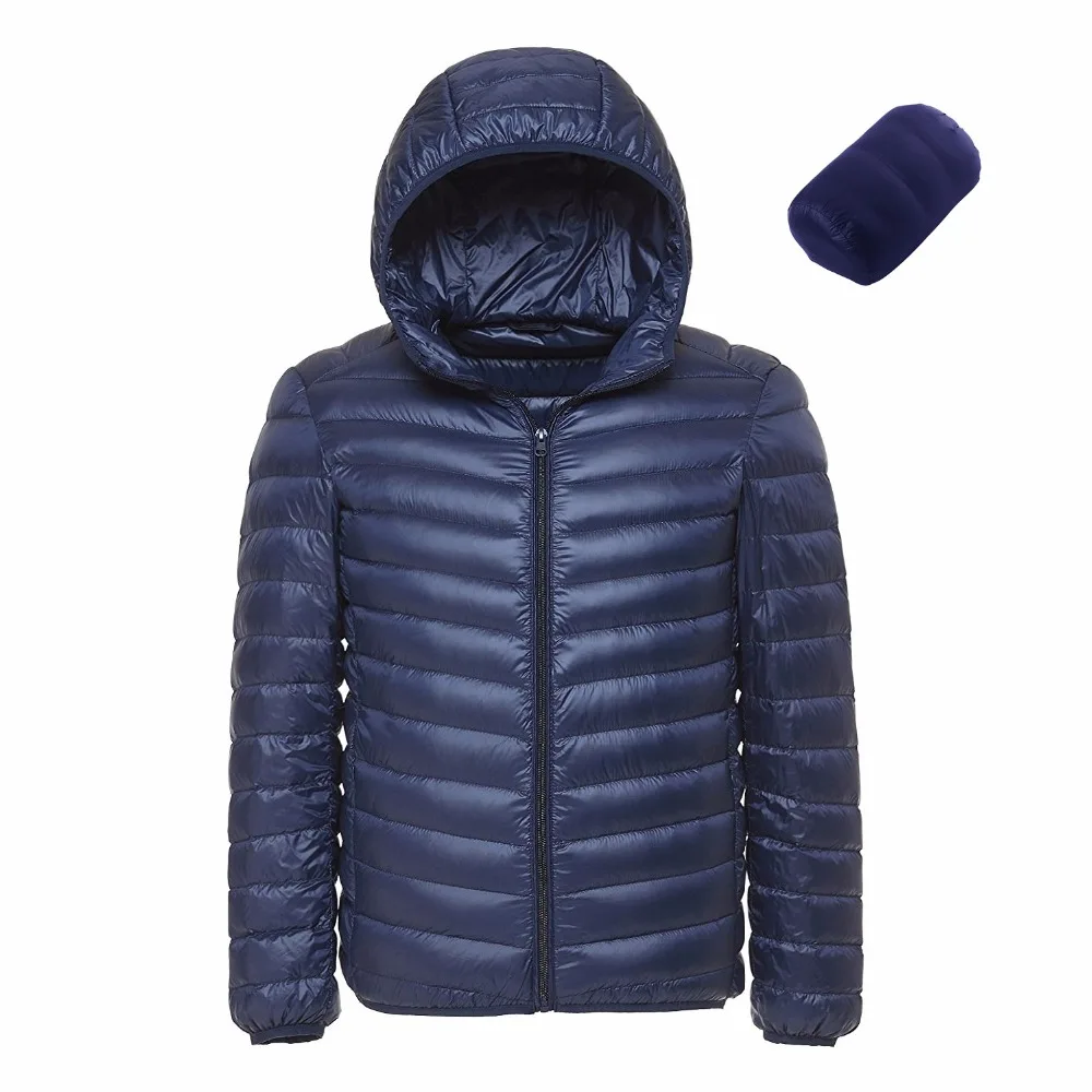 

2021 Men Hooded ultraLight White Duck Down Jacket Warm Jacket Line Portable Package men pack jacket