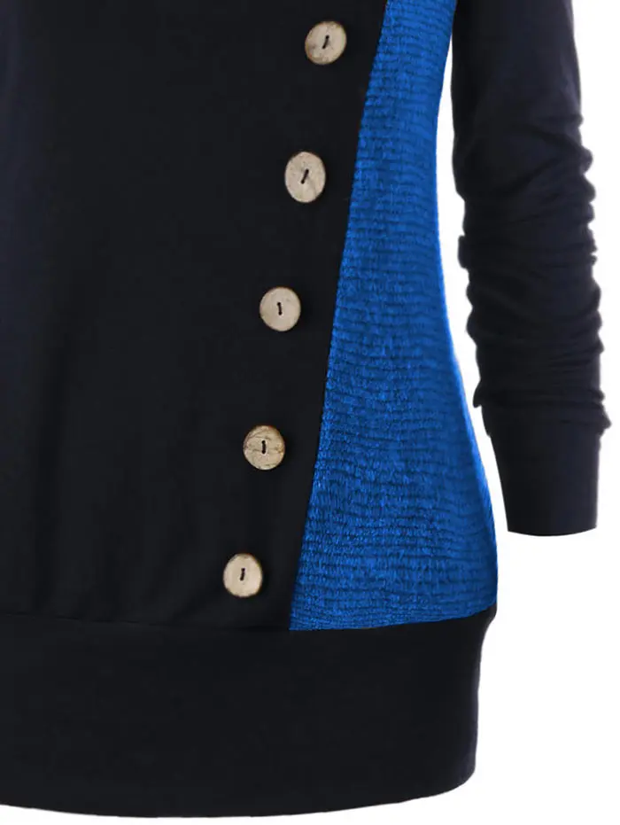 Женская толстовка размера плюс 5XL с воротником-кучей длинным рукавом на