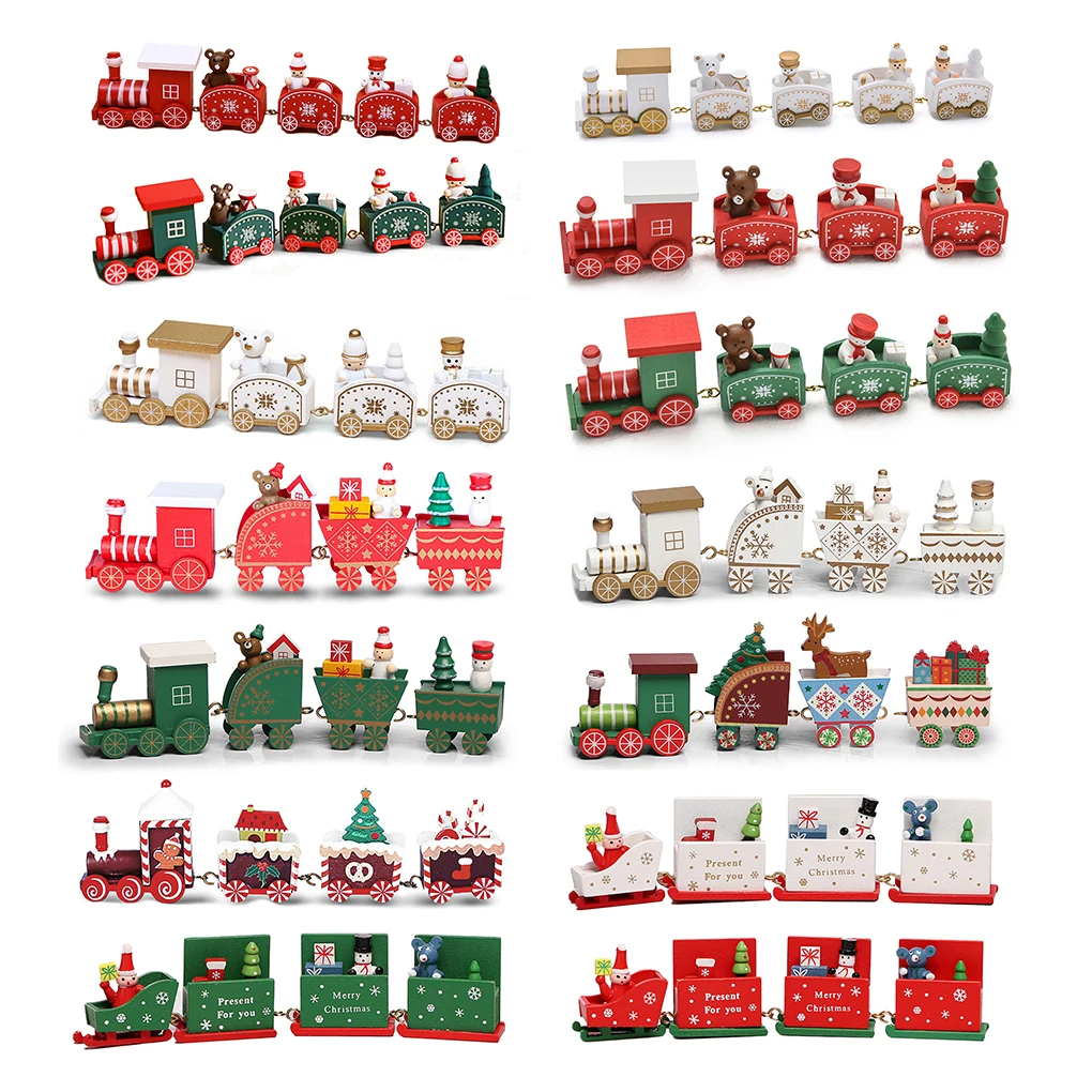 

Christmas Wooden Train Farmhouse Rustic Kids Gift Decorations For Home Santa Claus Gift Natal Navidad Noel 2022 New Year Xmas