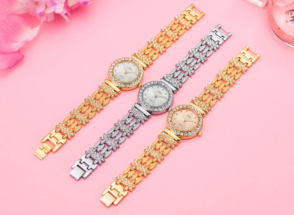 

LUXURY BRAND G&D STAINLESS STEEL CRYSTAL BRACELET WATCHES FOR WOMEN ANALOG QUARTZ WRISTWATCHES LADIES SPORTS DRESS CLOCK